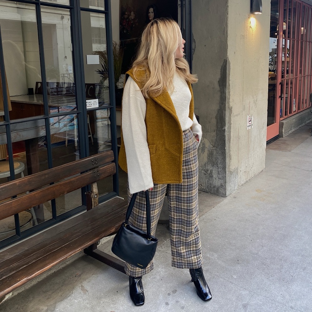 Sezane plaid wool trousers